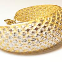 Bracciale rigido Oro giallo e bianco Diamantato