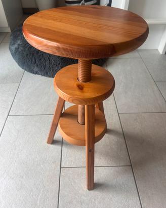 Sgabello regolabile a vite in legno