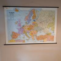 cartina Europa de agostini vintage poster design 