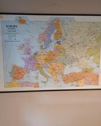 cartina Europa de agostini vintage poster design 