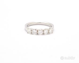 Anello riviere oro bianco Ct 0,86