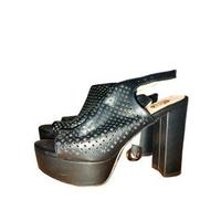 Sandali estivi neri con plateau taglia 36