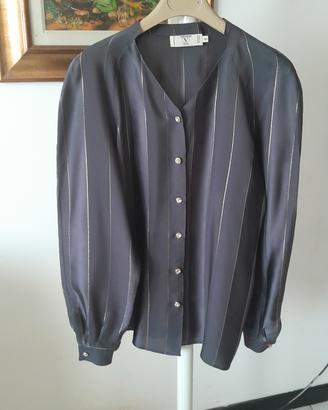 Valentino Studio camicia vintage seta gessata