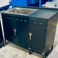 MOBILE CONTENITORE FERRO + LAVABO IN INOX SATINATO