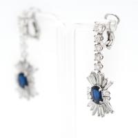 Orecchini Pendenti Oro Bianco con Zaffiri scaldati