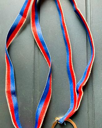 20 Nastrini portachiavi colore Rosso/Blu stretti