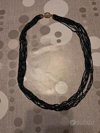 Collana nera lunghezza 80 cm
