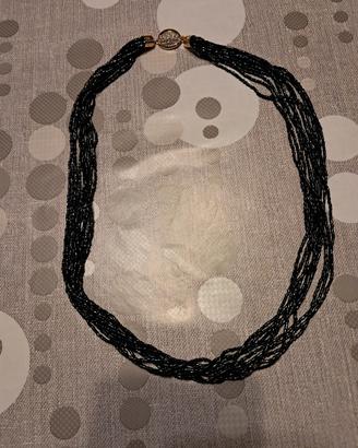 Collana nera lunghezza 80 cm