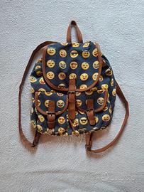 Zaino blu con emoji