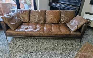 Divano 4 posti in pelle Maison du Monde vintage