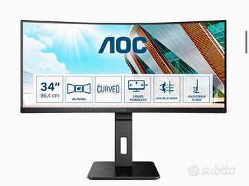 Schermo curvo 21:9 4K AOC CU34P2A NUOVO