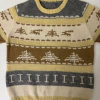 Splendido maglione fatto e ricamato a mano caldo