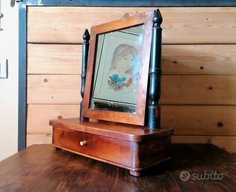 Specchiera da toilette, psiche di fine'800 in noce