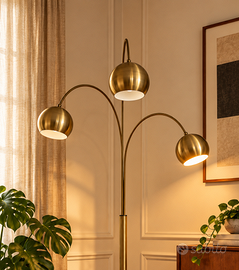 Lampada da terra vintage a 3 bracci arcuati