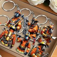 6 ciondoli bomboniere portachiavi pompieri vigili