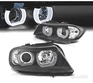 FARI BMW E90 E91 05-08 ANGEL EYES 3D SFONDO NERO
