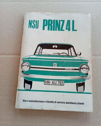 NSU PRINZ 4L Libretto uso manutenzione  tagliandi