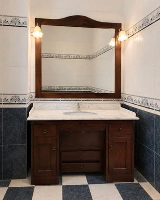 Mobile bagno in arte povera legno massello e marmo
