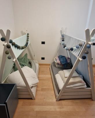 Lettino Montessori Alondra 70×140 con tenda – lett