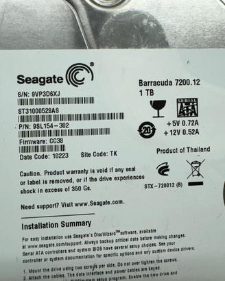 Hd 3,5" Seagate Barracuda 7200.12 st31000528as
