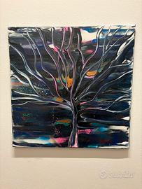 Quadro moderno orginale “Radici di Luce” 50x50
