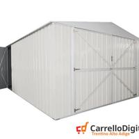 Box acciaio garage lamiera 360x600cm bianco