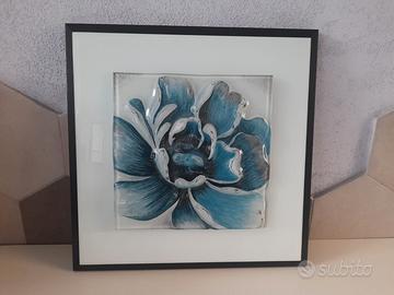 Quadro Moderno 3D con Fiore in Vetro Fuso –