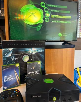 Xbox Classic con scatola + Splinter Cell e SegaGt