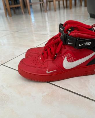 nike air force 1 mid utility university red tg. 43