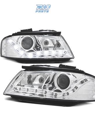 FARI PER AUDI A3 8P CON FONDO CROMATO E LUCE DIURN