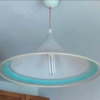lampadario bianco e azzurro