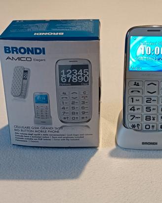 Cellulare AMICO ELEGANT Brondi bianco con cover