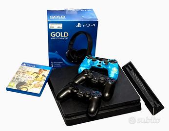 PLAYSTATION 4 - PS4 SLIM 1TB + CUFFIE + 3 JOYPAD