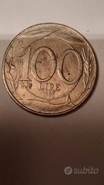 Moneta Repubblica Italiana   100 Lire datata 1998