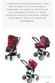 Trio Supertres foppapedretti denim blu e rosso