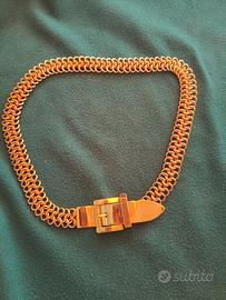 Cintura Prada donna oro metallo