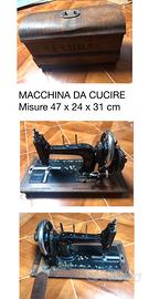 Macchina da cucire d’epoca con custodia in metallo