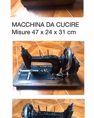 Macchina da cucire d’epoca con custodia in metallo