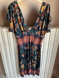 Vestito estivo blu fantasia floreale Tg L MANGO