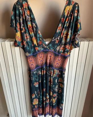 Vestito estivo blu fantasia floreale Tg L MANGO