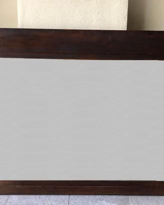 Specchio bisellato vintage con cornice in noce