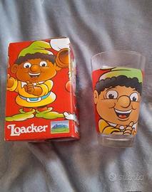 bicchiere gadget Loacker Gnometti vintage 
