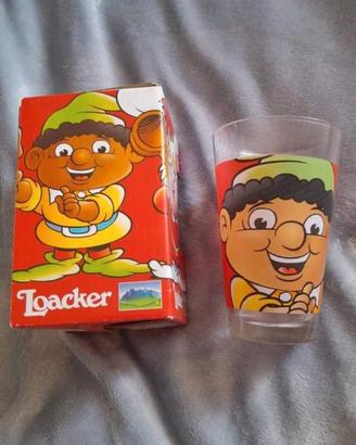 bicchiere gadget Loacker Gnometti vintage 