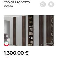 armadio camera da letto con librerie made in italy