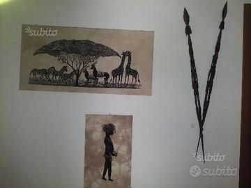 Quadri etnici africani e lance Masai