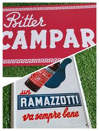 2 Tabella Pubblicità Bitter Campari Un Ramazzotti
