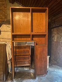 Libreria stile liberty legno