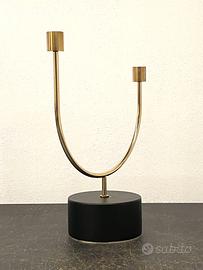 Candelabro ottone e metallo nero AYTM