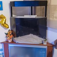 Acquario angolare in policarbonato con mobile