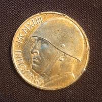Moneta celebrativa da  20 lire con Mussolini